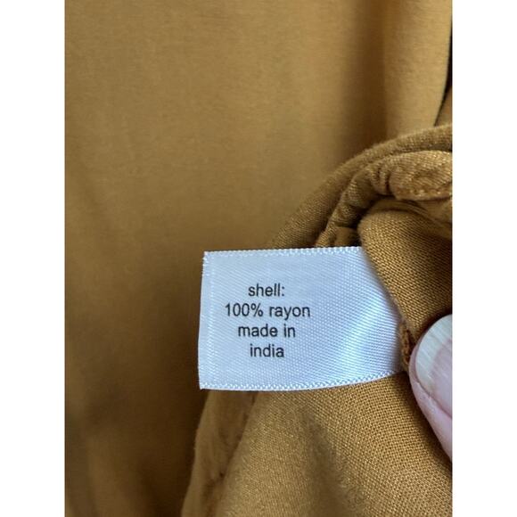 Lane Bryant Sz 20 Quarter Button Up Blouse Short Sleeve Tunic Top Flowy Brownish - Picture 10 of 11